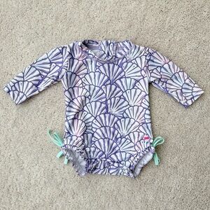 Ruffle Butts Purple Seashell Rashguard
